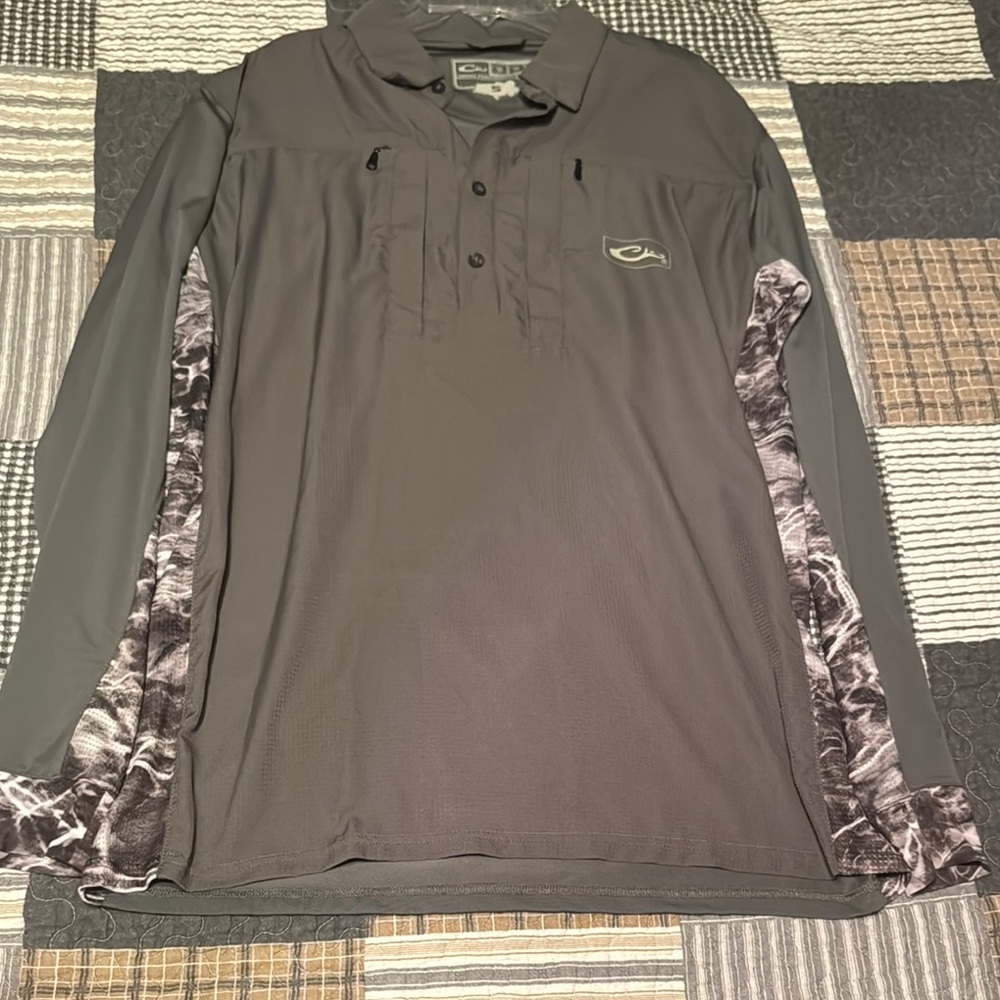 Drake Gray Casual Button Down Shirt